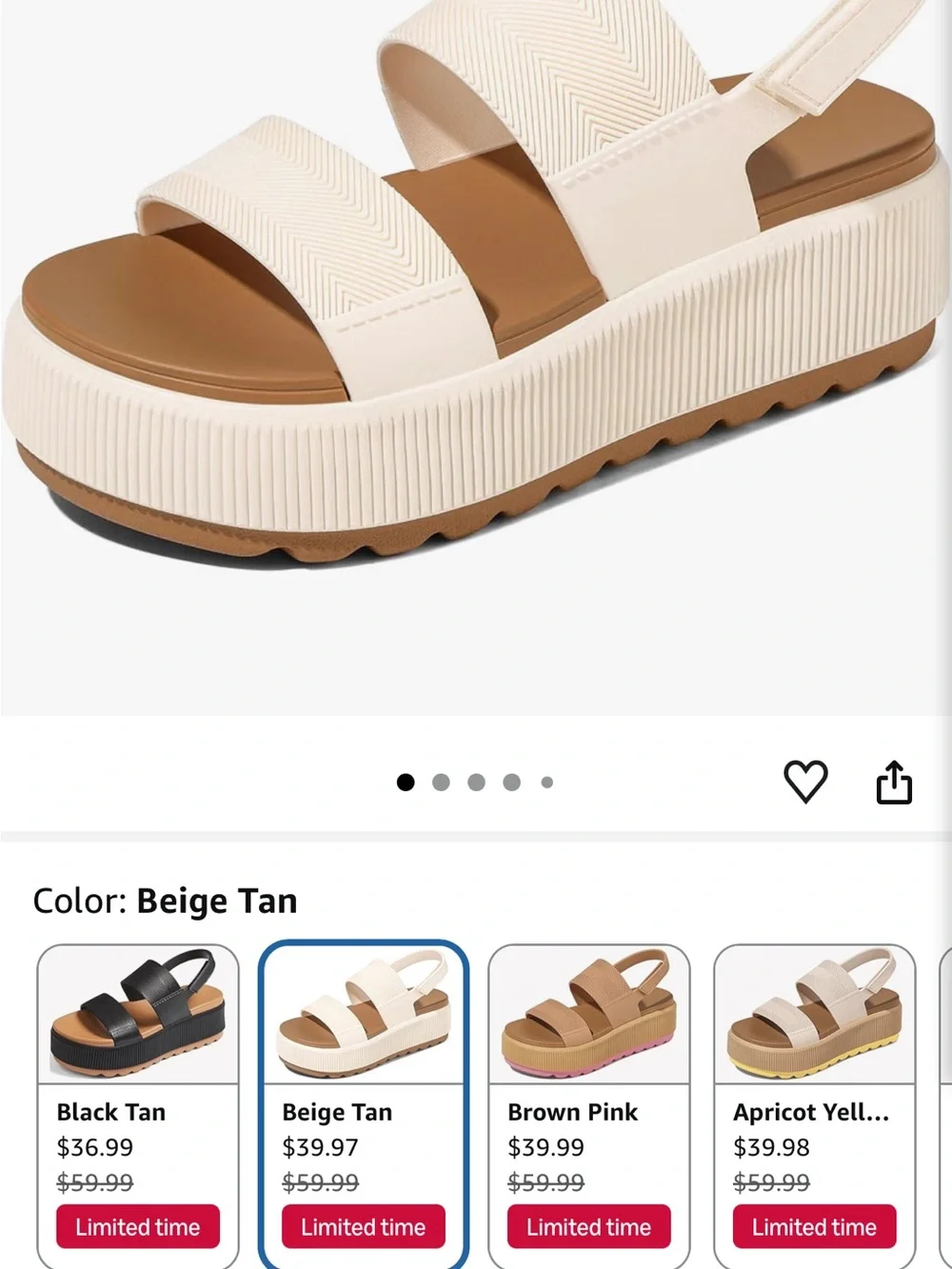 Cream Platform Slide Sandals - Women